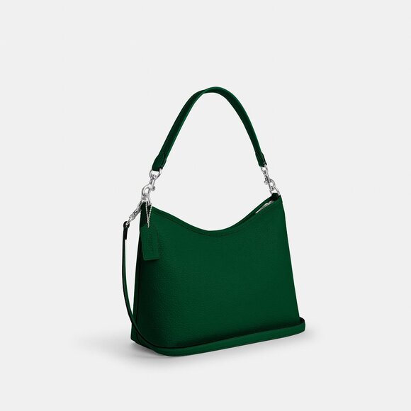 Coach Laurel Shoulder Bag | Pebbled Leather/Silver/Shamrock - Picture 5 of 10
